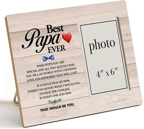 Best Papa Gifts for Grandpa, Gifts for Papa, Best Papa Ever Wood Photo Frame Gifts, Papa Picture Frame (Photo 4x6 Inches) in Saudi Arabia