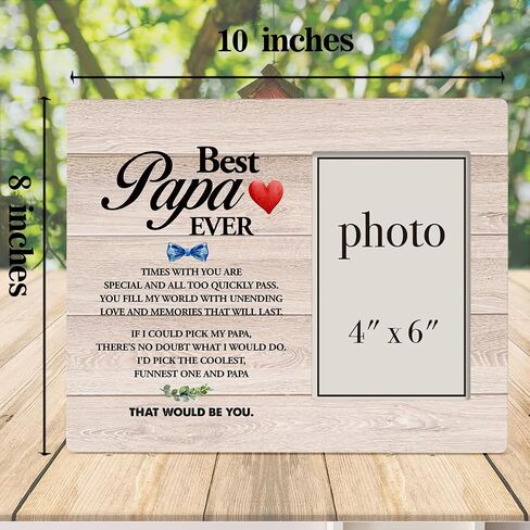Best Papa Gifts for Grandpa, Gifts for Papa, Best Papa Ever Wood Photo Frame Gifts, Papa Picture Frame (Photo 4x6 Inches) in Saudi Arabia