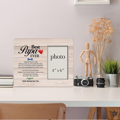 Best Papa Gifts for Grandpa, Gifts for Papa, Best Papa Ever Wood Photo Frame Gifts, Papa Picture Frame (Photo 4x6 Inches) in Saudi Arabia