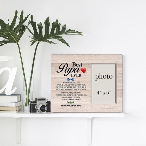 Best Papa Gifts for Grandpa, Gifts for Papa, Best Papa Ever Wood Photo Frame Gifts, Papa Picture Frame (Photo 4x6 Inches) in Saudi Arabia