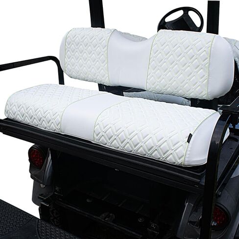 NOKINS Golf Cart Seat Covers for Club Car DS/Club Car Precedent/EZGO TXT/EZGO RXV/Yamaha OEM Ordinary Rear Seat Cushion, Backrest Vinyl Leather Glow Seat Cover, Litte Diamond White Luminous Seat Cover in Saudi Arabia