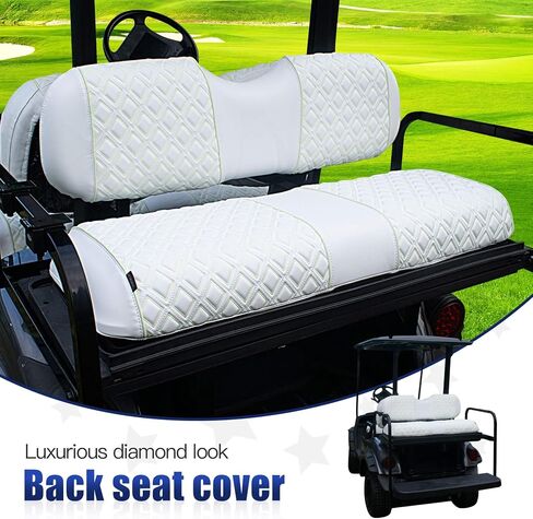 NOKINS Golf Cart Seat Covers for Club Car DS/Club Car Precedent/EZGO TXT/EZGO RXV/Yamaha OEM Ordinary Rear Seat Cushion, Backrest Vinyl Leather Glow Seat Cover, Litte Diamond White Luminous Seat Cover in Saudi Arabia