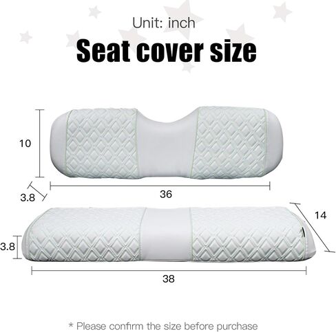 NOKINS Golf Cart Seat Covers for Club Car DS/Club Car Precedent/EZGO TXT/EZGO RXV/Yamaha OEM Ordinary Rear Seat Cushion, Backrest Vinyl Leather Glow Seat Cover, Litte Diamond White Luminous Seat Cover in Saudi Arabia