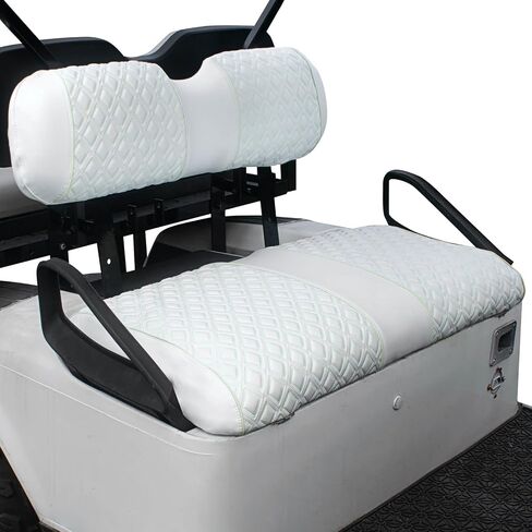NOKINS Golf Cart Seat Covers for Club Car DS/Club Car Precedent/EZGO TXT/EZGO RXV/Yamaha OEM Ordinary Rear Seat Cushion, Backrest Vinyl Leather Glow Seat Cover, Litte Diamond White Luminous Seat Cover in Saudi Arabia