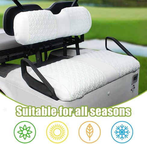 NOKINS Golf Cart Seat Covers for Club Car DS/Club Car Precedent/EZGO TXT/EZGO RXV/Yamaha OEM Ordinary Rear Seat Cushion, Backrest Vinyl Leather Glow Seat Cover, Litte Diamond White Luminous Seat Cover in Saudi Arabia