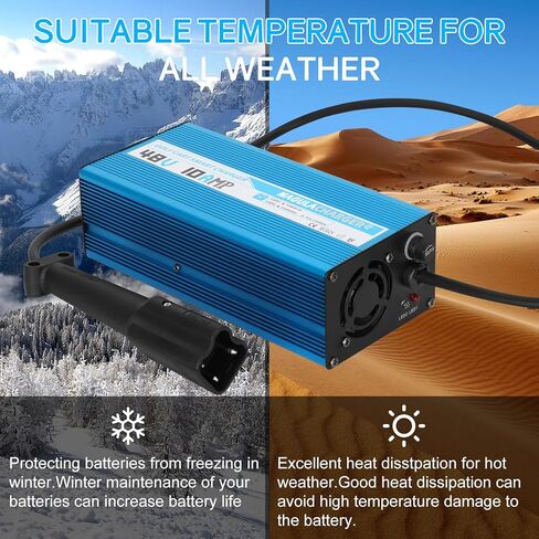 شاحن بطارية عربة الجولف 48V10A من أجل Yamaha G29 Drive & Drive 2 عربات جولف. شاحن عربة جولف 48 فولت - قابس أوراق 3 سنون. شاحن ذكي 10 أمبير مع شحن هزيل. in Kuwait