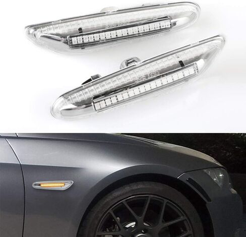 Rui Xin 213 Amber LED Side Marker Turn Signal Light 2 قطعة لـ B M W E90 E91 E92 E93 E46 E53 X3 E83 X 1 E84 E81 E82 E87 E88 (عدسة مدخنة) in Kuwait