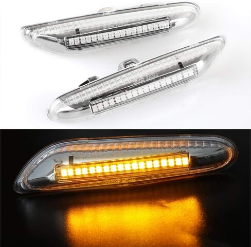 Rui Xin 213 Amber LED Side Marker Turn Signal Light 2 قطعة لـ B M W E90 E91 E92 E93 E46 E53 X3 E83 X 1 E84 E81 E82 E87 E88 (عدسة مدخنة) in Kuwait