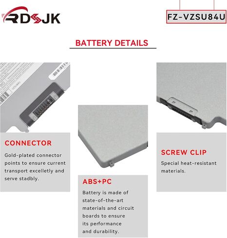 FZ-VZSU84U FZ-VZSU84R FZ-VZSU84K FZ-VZSU88U FZ-VZSU89U FZ-VZSU96U بطارية الكمبيوتر المحمول لباناسونيك Toughpad FZ-G1 سلسلة FZ-VZSU84A2K FZ-VZSU84A2R FZ-VZSU84A2U FZ-VZSU84AK FZ-VZSU84AR FZ -VZSU84AU VZSU84U in Saudi Arabia