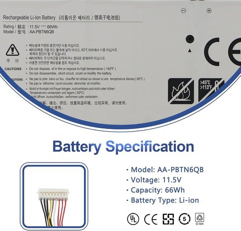 ANTIEE AA-PBTN6QB Laptop Battery Compatible with Samsung Notebook 9 NP900X5N NT900X5N NT900X5N-X78L NP900X5N-X01US NP900X5N-L01US NP900X5N-K03 NT900X5N-X78L 900X5N Series PBTN6QB AAPBTN6QB in Saudi Arabia