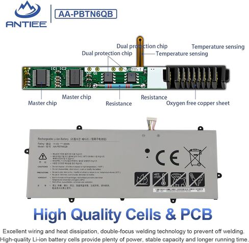 ANTIEE AA-PBTN6QB Laptop Battery Compatible with Samsung Notebook 9 NP900X5N NT900X5N NT900X5N-X78L NP900X5N-X01US NP900X5N-L01US NP900X5N-K03 NT900X5N-X78L 900X5N Series PBTN6QB AAPBTN6QB in Saudi Arabia