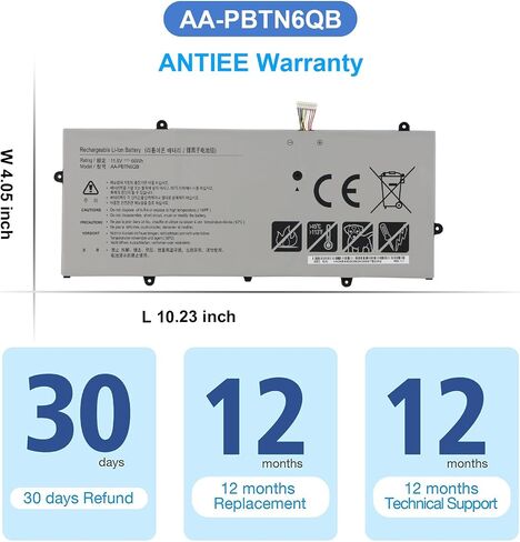 ANTIEE AA-PBTN6QB Laptop Battery Compatible with Samsung Notebook 9 NP900X5N NT900X5N NT900X5N-X78L NP900X5N-X01US NP900X5N-L01US NP900X5N-K03 NT900X5N-X78L 900X5N Series PBTN6QB AAPBTN6QB in Saudi Arabia