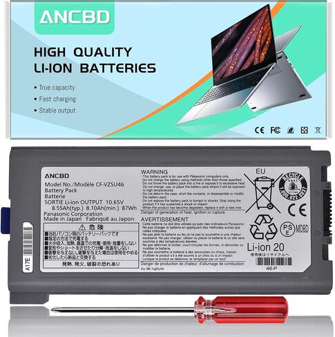 New CF-VZSU46 CF-VZSU46U Laptop Battery for Panasonic Toughbook CF-30 CF-31 CF-53 CF-VZSU46S CF-VZSU46R CF-VZSU46AU CF-VZSU71U CF-VZSU72U CF-VZSU1430U 10.65V/8.55Ah 9cell in Saudi Arabia