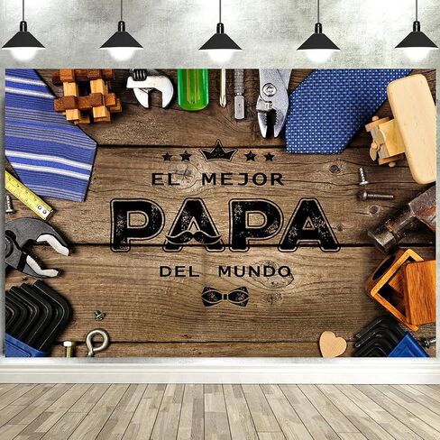 CYLYH 7x5ft عيد الأب خلفية التصوير الفوتوغرافي الإسبانية El Mejor Papá Del Mundo خلفية أنا أحب أبي الديكور Feliz Día Del Padre ديكور حفلات عيد الأب راية الخلفيات D864 in Kuwait