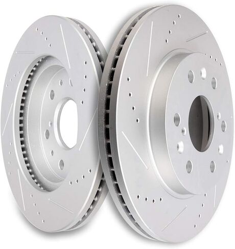 SCITOO Brakes Rotors 2pcs Front Drilled Slotted Discs Brakes Kit fit for Cadillac Escalade ESV XTS,for Chevy Avalanche Express Silverado Suburban 1500 Tahoe,for GMC Savana Sierra Yukon XL 1500 in Saudi Arabia