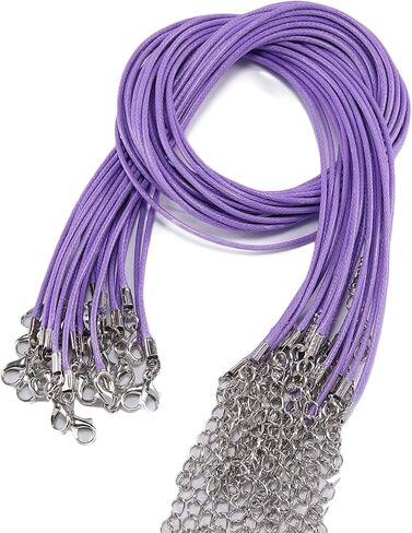 Decoendiy 50pcs Colorful Waxed Necklace Cord Rope, 1.5mm 20'' Adjustable Necklace String Chain with Lobster Claw Clasp for Pendants DIY Jewelry Making, Braided Waist Chain Body Chain (Army Green) in Saudi Arabia