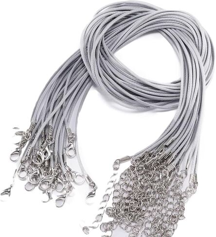 Decoendiy 50pcs Colorful Waxed Necklace Cord Rope, 1.5mm 20'' Adjustable Necklace String Chain with Lobster Claw Clasp for Pendants DIY Jewelry Making, Braided Waist Chain Body Chain (Army Green) in Saudi Arabia