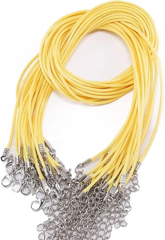 Decoendiy 50pcs Colorful Waxed Necklace Cord Rope, 1.5mm 20'' Adjustable Necklace String Chain with Lobster Claw Clasp for Pendants DIY Jewelry Making, Braided Waist Chain Body Chain (Army Green) in Saudi Arabia