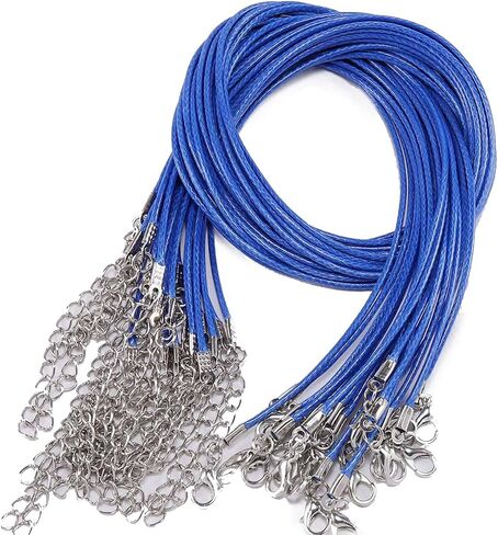 Decoendiy 50pcs Colorful Waxed Necklace Cord Rope, 1.5mm 20'' Adjustable Necklace String Chain with Lobster Claw Clasp for Pendants DIY Jewelry Making, Braided Waist Chain Body Chain (Army Green) in Saudi Arabia