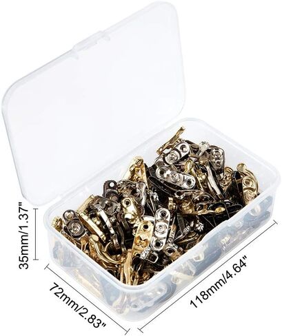 OLYCRAFT 60PCS Antique Right Latch Hook Hasp Wood Jewelry Box Latch Hook Clasp 3-Color Swing Arm Lock Clasp with Replacement 60pcs Screws for Jewelry Box Cabinet - Antique Bronze, Gold, Platinum in Saudi Arabia