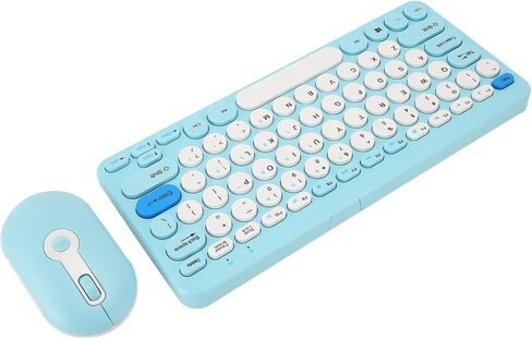 Keyboard and Mouse Combo, Cute Retro Typewriter Keyboard with Round Key, 78 Keys, USB Cute Mouse for Desktop, Laptop and Computer (Black) in Saudi Arabia