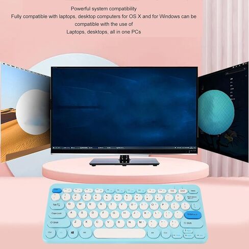 Keyboard and Mouse Combo, Cute Retro Typewriter Keyboard with Round Key, 78 Keys, USB Cute Mouse for Desktop, Laptop and Computer (Black) in Saudi Arabia