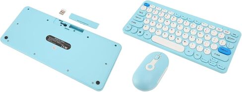 Keyboard and Mouse Combo, Cute Retro Typewriter Keyboard with Round Key, 78 Keys, USB Cute Mouse for Desktop, Laptop and Computer (Black) in Saudi Arabia