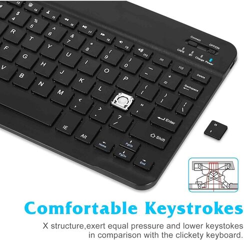 Rechargeable Bluetooth Keyboard and Mouse Combo Ultra Slim for Samsung Galaxy S22 S23 5G and All Bluetooth Enabled Android/PC-Baby Pink Keyboard with Baby Pink RGB LED Mouse in Kuwait