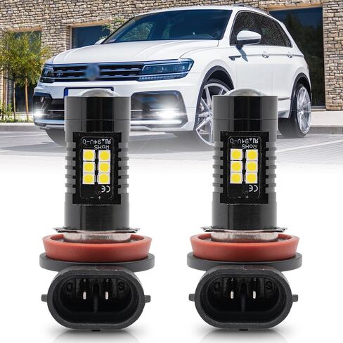 مصابيح الضباب NSLUMO H8 H11 LED لـ 2015-2020 VW Golf Jetta Beetle Passat Tigu'an Touareg Atlas 6500K زينون أبيض فائق السطوع بدون مروحة حجم صغير H16 H8LL مجموعة مصابيح القيادة الخفيفة in Saudi Arabia