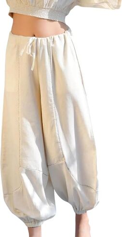 Harem Pants with Pockets - High Waist Yoga Pants for Women - Handmade 100% Organic Cotton in Saudi Arabia
