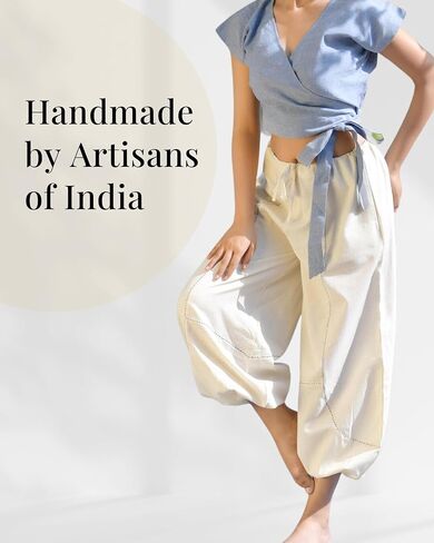 Harem Pants with Pockets - High Waist Yoga Pants for Women - Handmade 100% Organic Cotton in Saudi Arabia