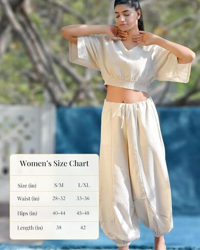 Harem Pants with Pockets - High Waist Yoga Pants for Women - Handmade 100% Organic Cotton in Saudi Arabia