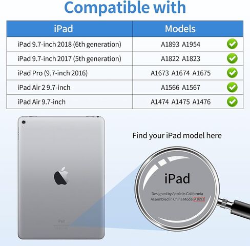 حافظة لجهاز iPad الجيل الخامس والسادس Pro 9.7 لجهاز iPad Air 1/2 مع واقي شاشة وحامل كرتوني وحبل لطيف من السيليكون لكامل الجسم واقٍ للكمبيوتر اللوحي للأطفال الأولاد باللون الأزرق in Kuwait