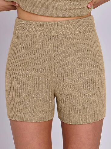 ANRABESS Women Summer 2 Piece Outfits Sleeveless Knit Sweater Top & Shorts Soft Lounge Sets Travel Beach 2024 Clothes in Saudi Arabia
