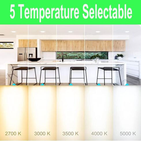 Dimmable LED Panel Lights, AC 110V-130V 9W 900LM Ultra-Thin 4 Inch LED Recessed Light with Junction Box, 2700K/3000K/3500K/4000K/5000K Selectable, for Home and Commercial Lighting (Square) in Kuwait