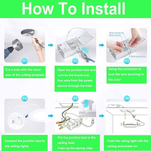 Dimmable LED Panel Lights, AC 110V-130V 9W 900LM Ultra-Thin 4 Inch LED Recessed Light with Junction Box, 2700K/3000K/3500K/4000K/5000K Selectable, for Home and Commercial Lighting (Square) in Kuwait