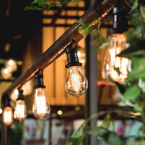 4 عبوات من مصابيح إديسون الكهربائية، 60 وات، مصابيح الإضاءة المتوهجة A19 العتيقة، مصابيح الإضاءة المتوهجة E26 ذات الطراز القديم القابلة للتعتيم، 240 لومن، 2100 ك أبيض دافئ، زجاج كهرماني in Kuwait