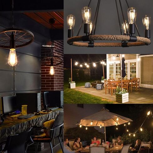 6 Packs ST58 LED Edison Bulbs, 4 Watt Vintage Light Bulbs Equivalent to 40 Watts, 2700K Warm White Antique Decorative Light Bulbs, 90+ CRI, 480 Lumens E26 Base LED Bulbs, Clear Glass, Dimmable in Saudi Arabia