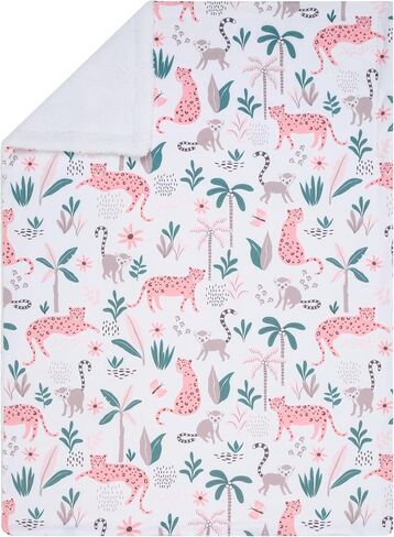 Lambs & Ivy Enchanted Safari Animals White Ultra Soft Jungle Baby Blanket in Saudi Arabia