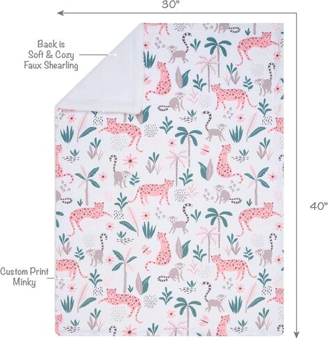 Lambs & Ivy Enchanted Safari Animals White Ultra Soft Jungle Baby Blanket in Saudi Arabia