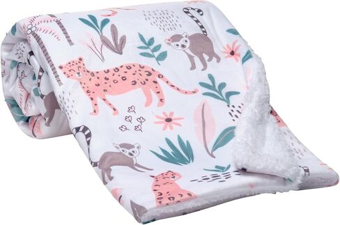 Lambs & Ivy Enchanted Safari Animals White Ultra Soft Jungle Baby Blanket in Saudi Arabia