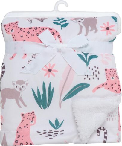 Lambs & Ivy Enchanted Safari Animals White Ultra Soft Jungle Baby Blanket in Saudi Arabia