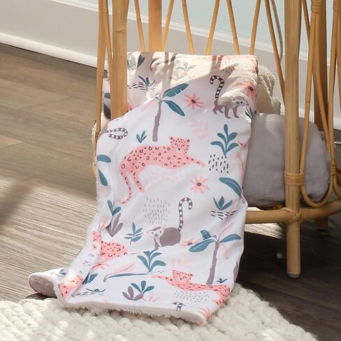 Lambs & Ivy Enchanted Safari Animals White Ultra Soft Jungle Baby Blanket in Saudi Arabia
