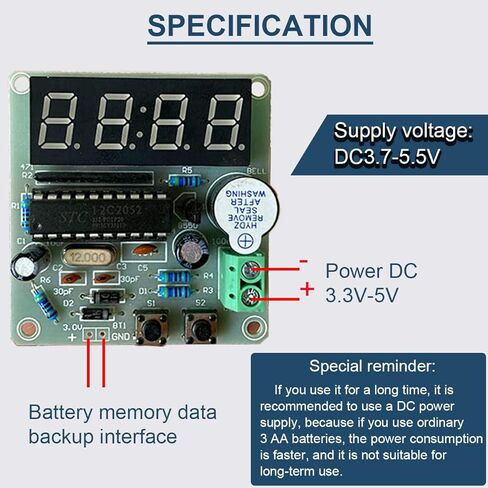 4 بت ساعة إلكترونية رقمية لتقوم بها بنفسك مجموعات MCU ساعة رقمية PCB لحام ممارسة مجلس أجزاء الساعة مكونات للمناهج الدراسية ممارسة اللحام in Kuwait