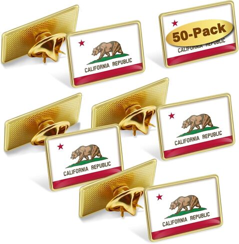 24/50/100Pcs California State Flag Lapel Pins Bulk - Metal Calif. CA Brooch Badge Souvenir for Men Women Clothes Bags Hats in Saudi Arabia