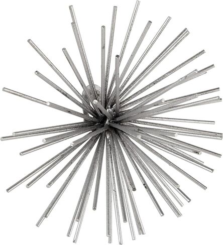 CosmoLiving by Cosmopolitan Metal Starburst ديكور جدار المنزل ثلاثي الأبعاد، مجموعة من 3 لوحات جدارية مقاس 6 بوصات و9 بوصات و12 بوصة عرضًا، فضي in Saudi Arabia