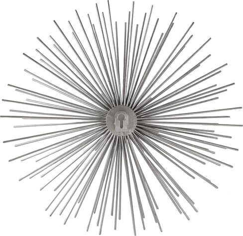 CosmoLiving by Cosmopolitan Metal Starburst ديكور جدار المنزل ثلاثي الأبعاد، مجموعة من 3 لوحات جدارية مقاس 6 بوصات و9 بوصات و12 بوصة عرضًا، فضي in Saudi Arabia