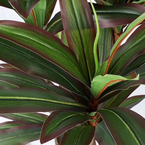 Dracaena Artificial Plant 4ft Red Yucca Silk Tree Faux Plants Indoor Tall Fake House Floor Plants Realistic Artificial Trees for Home Office Decor Indoor Outdoor Housewarming Gift in Kuwait