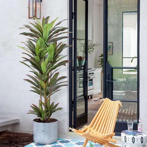 Dracaena Artificial Plant 4ft Red Yucca Silk Tree Faux Plants Indoor Tall Fake House Floor Plants Realistic Artificial Trees for Home Office Decor Indoor Outdoor Housewarming Gift in Kuwait