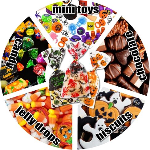 150 قطعة من أكياس حلوى السيلوفان للهالوين، أكياس حلوى الهالوين، خفافيش اليقطين، جمجمة شبح شفافة، حقيبة هدايا تشيلو مع 210 ربطات ملفوفة، حقائب للوجبات الخفيفة لمستلزمات حفلات الأطفال ومفضلات خدعة أو حلوى in Kuwait